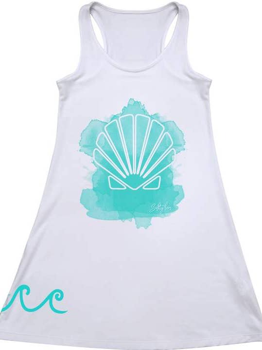 Shells White Performance Dress for wholesale by Salty Bum