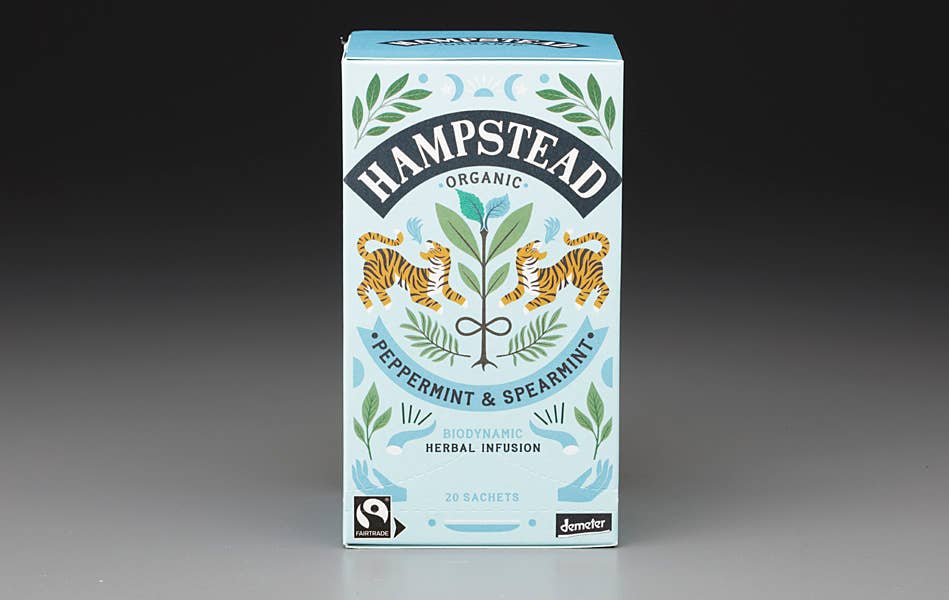 Mark T. Wendell Tea Company - Wholesale Tea bags - Hampstead Organic Peppermint & Spearmint (20 Teabags)