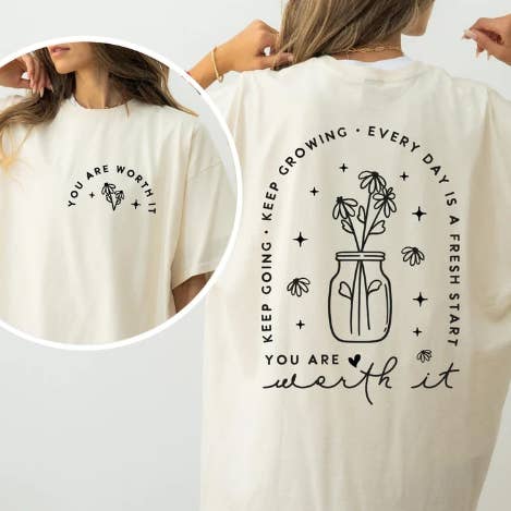 You Are Worth It Graphic Tee Or Sweatshirt Christian Verse for wholesale by Ashton Grove Ltd Co