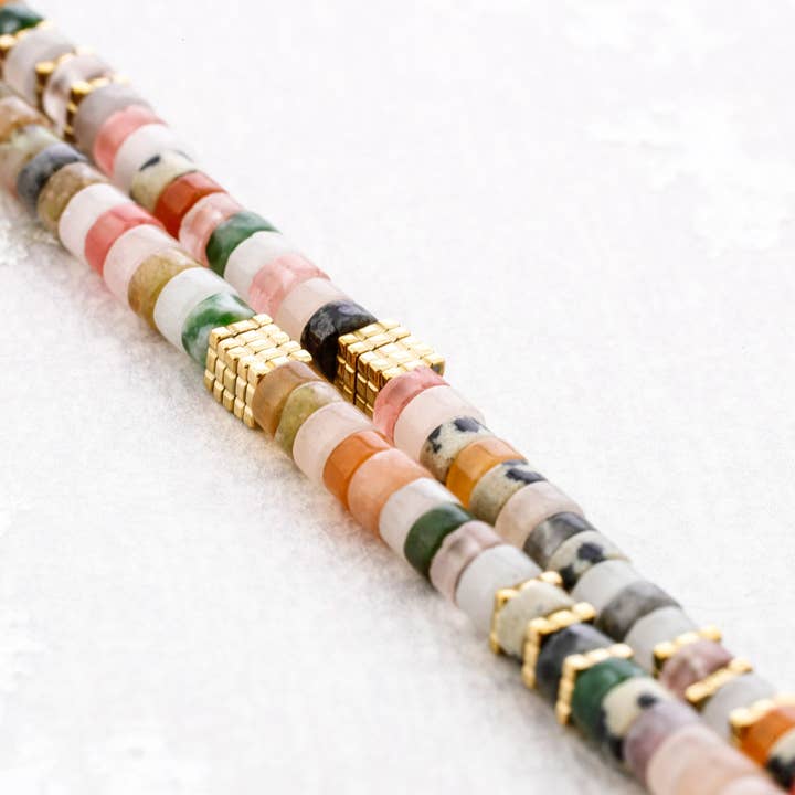 Sonata - Wholesale Snap Jewelry - Steel Stone Necklace7