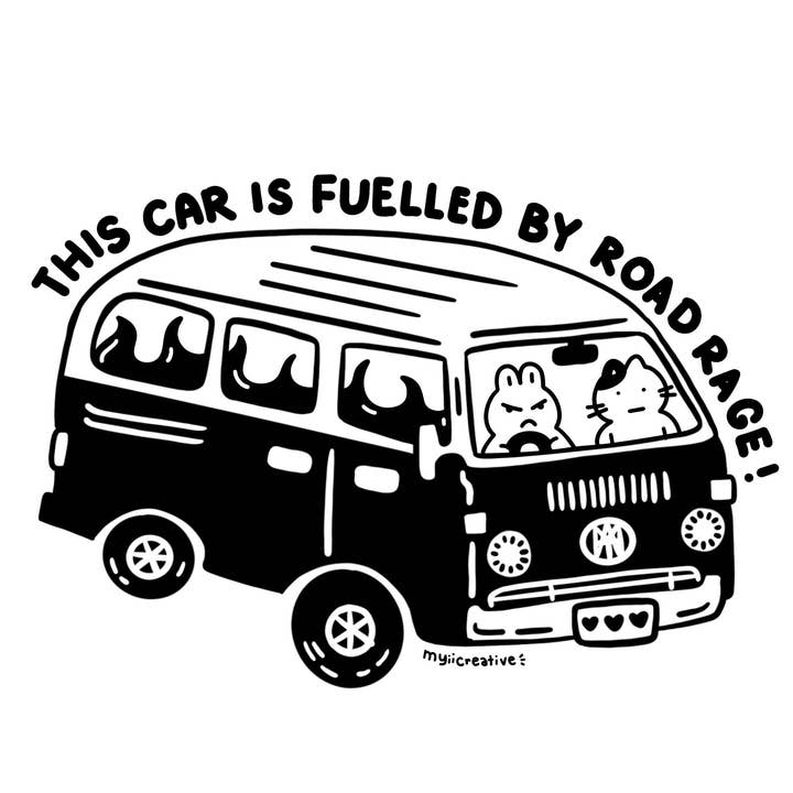This Car Is Fuelled By Road Rage Sticker for wholesale by Myii Creative
