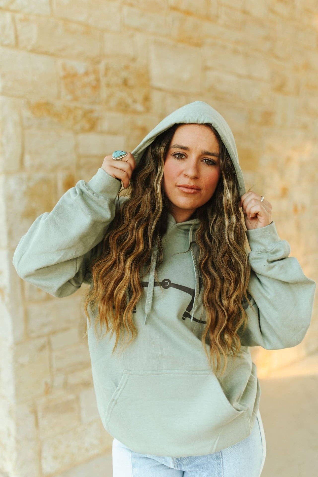 Sage Western Horse Bit Graphic Hoodie for wholesale on Faire1