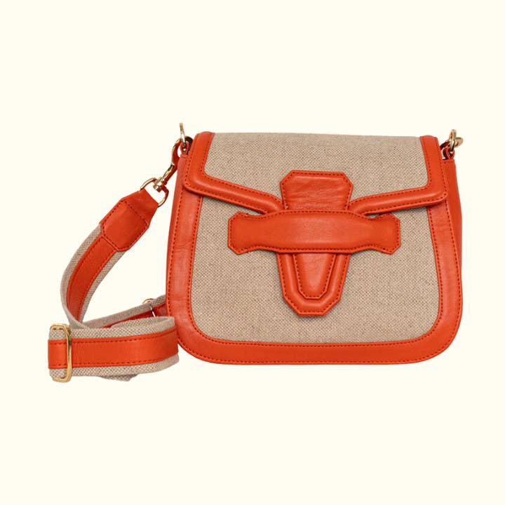 The Ellen in Hemp and Tangerine Leather for wholesale by Norton and Hodges