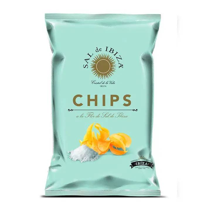 Flor de Sal Potato Chips, Sal de Ibiza 125g for wholesale by Made in Spain Gourmet