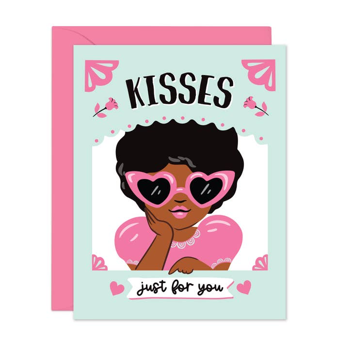 Kisses, Just For You | Valentines Day Card for wholesale by Lucy Loves Paper