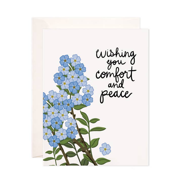 Comfort Peace Greeting Card - Sympathy Card for wholesale by Bloomwolf Studio
