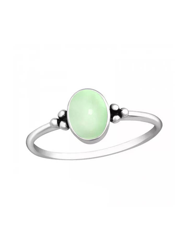 Sterling Silver & Green Aventurine Oval Ring - SF/SS for wholesale by Zoey Simmons