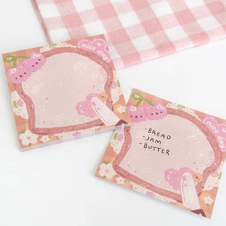 Cherry Jam Toast Sticky Note Memo Pad for wholesale by Fujibee