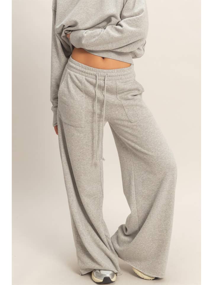 Burnout French Terry Wide-Leg Pants for wholesale by HYFVE