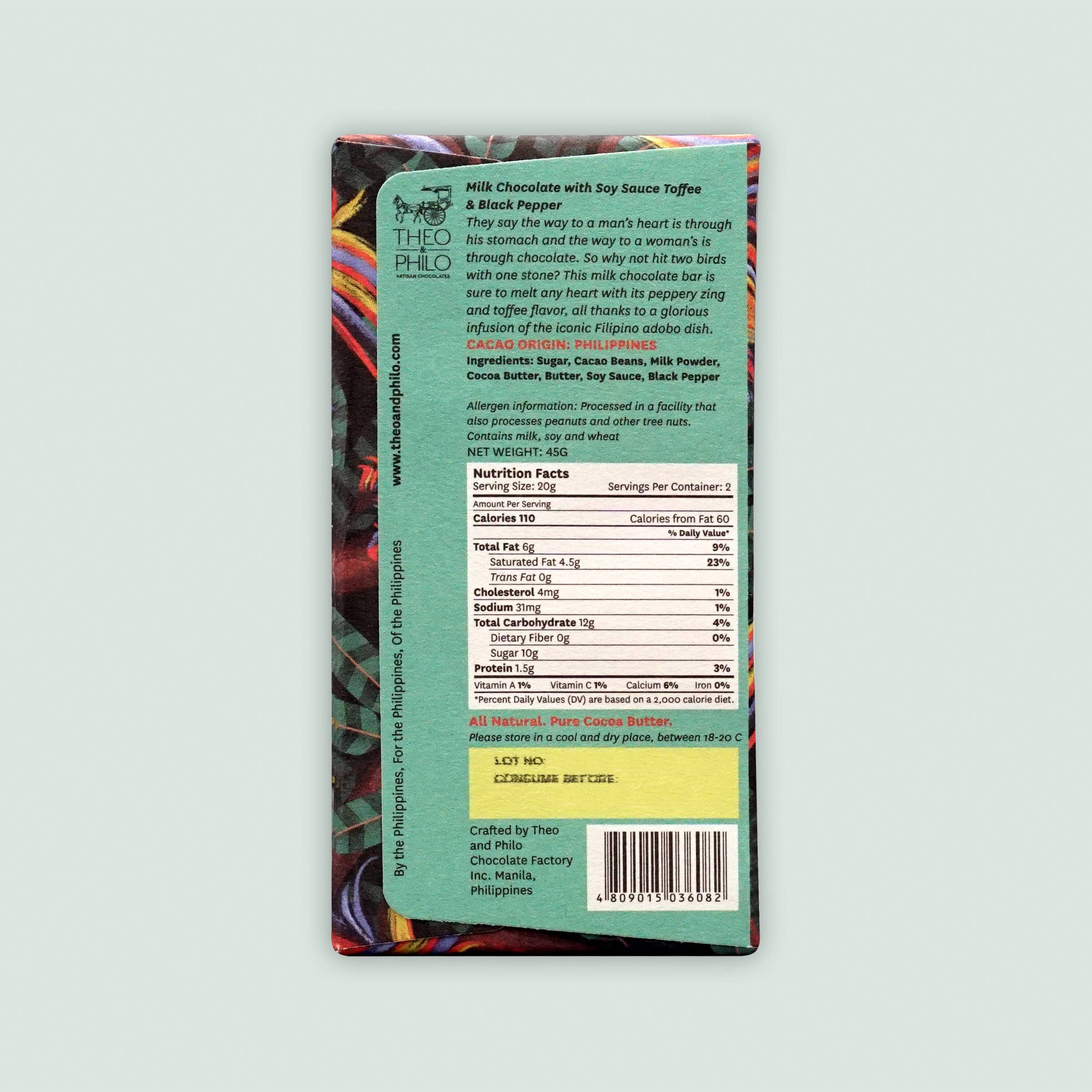 Bar & Cocoa Chocolate - Wholesale Chocolate Bar - Theo & Philo Milk Chocolate Adobo (Filipino Chocolate)1