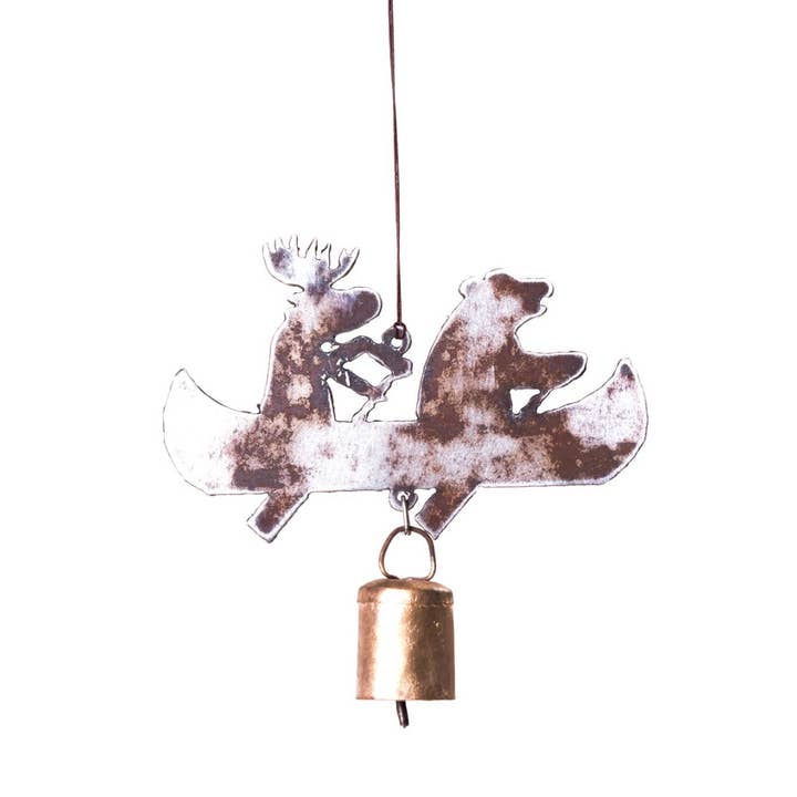 Whimsies - Vendita all'ingrosso Campanelle a vento - Canoa alce orso campanelli eolici campana ornamento lodge regali lago