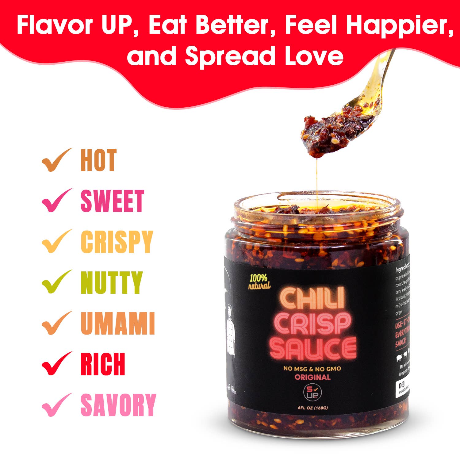 SAUCE UP NEW YORK – Engroshandel Sauce – 100 % Naturlig Chili Crisp Sauce – Original3