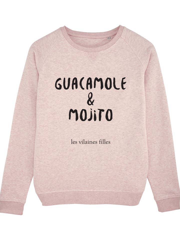 Crew neck sweatshirt Guacamole and organic mojito for wholesale by Les Vilaines Filles