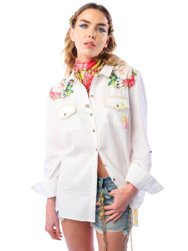 White Marcella Shirt for wholesale on Faire6