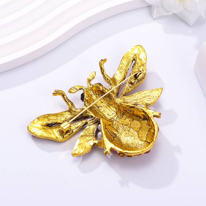 Vintage Rhinestone Bee Brooch, Insect Pins for wholesale on Faire2