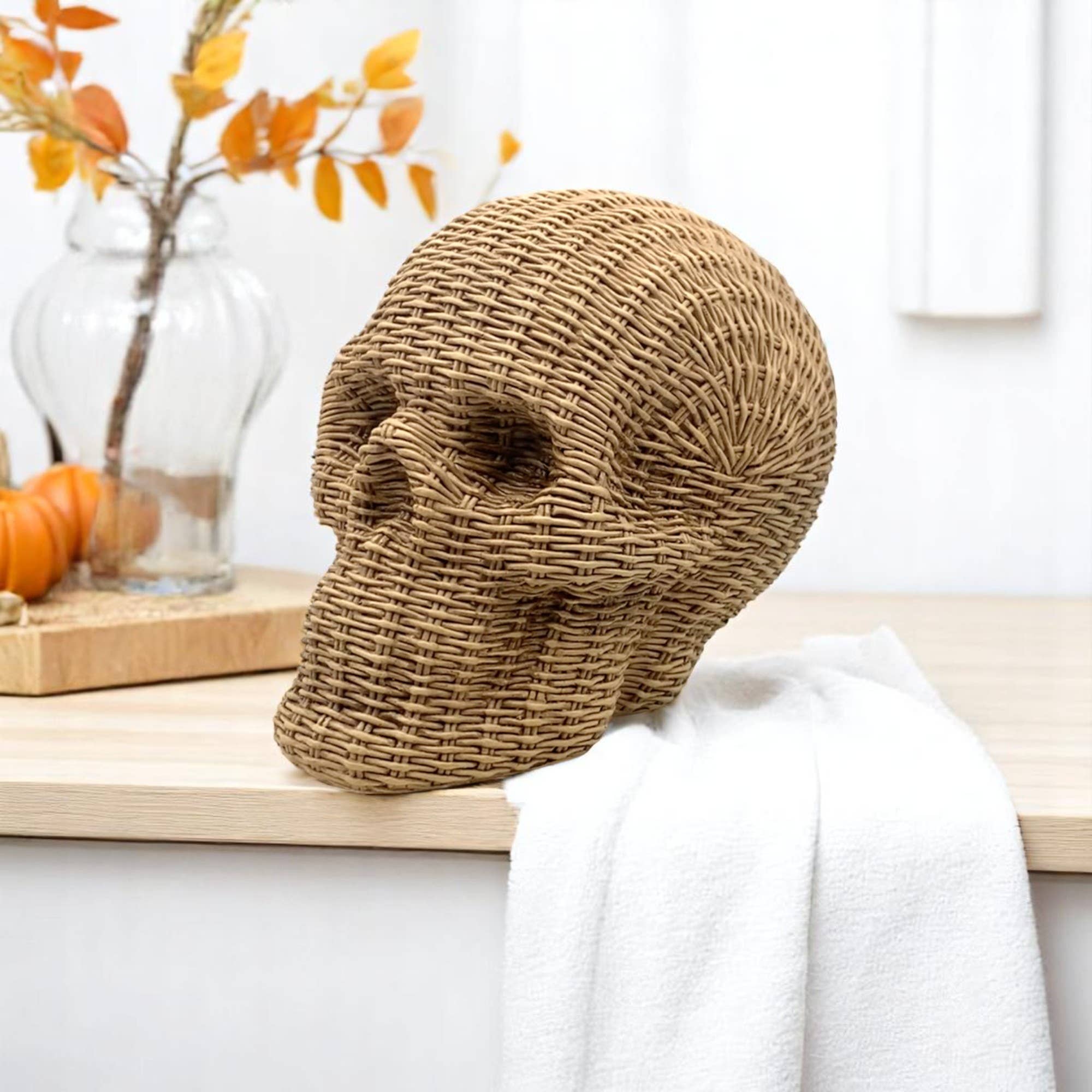 Gia Roma - Wholesale Decorative Figurine - Resin Skull Statue Rattan Halloween Gothic Home Decor Unique27