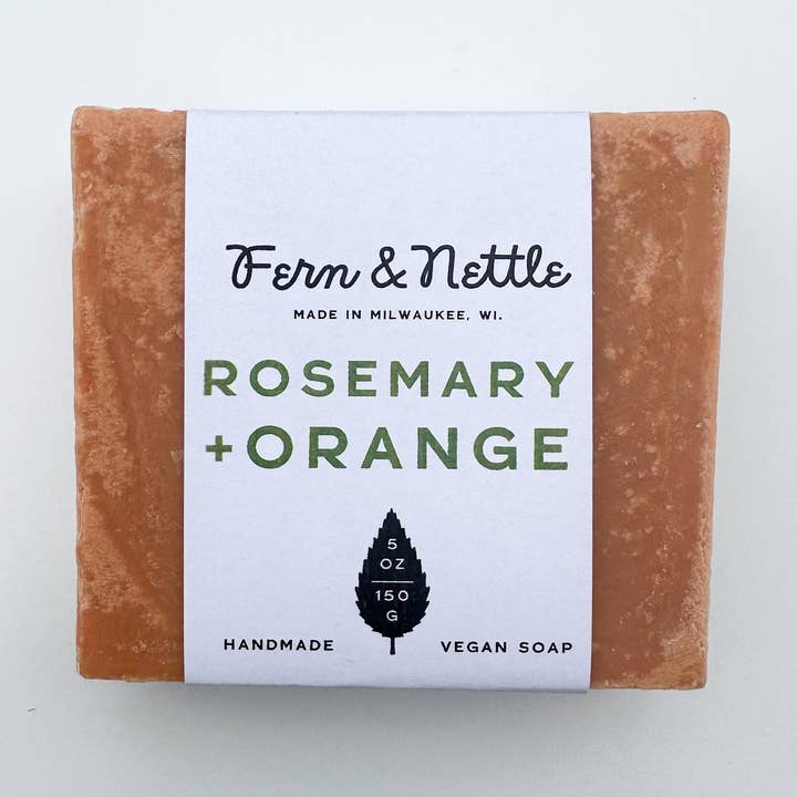 Rosemary + Orange Vegan Soap for wholesale by Fern and Nettle