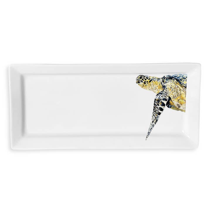 15 x 7 Her Majesty Turtle Rectangle Platter for wholesale by Kim Rody Creations LLC