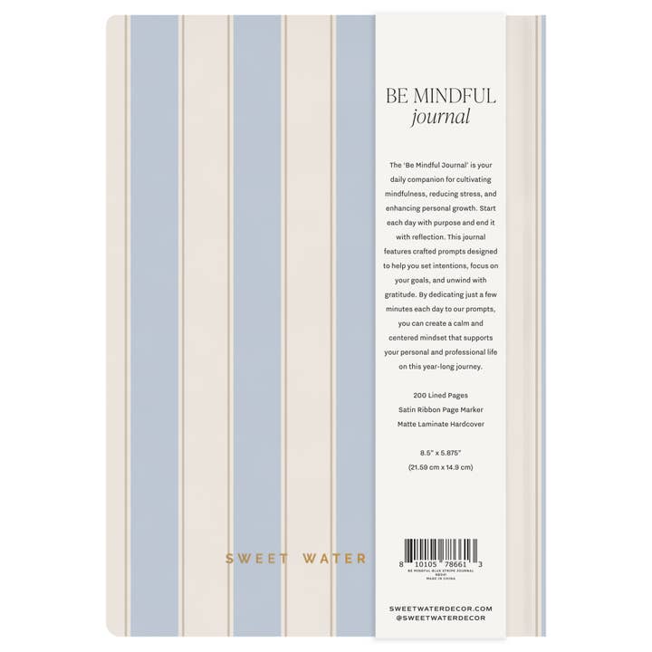 Sweet Water Decor - Wholesale Journal/Diary - Be Mindful Prompted Journal - Home Decor & Gifts