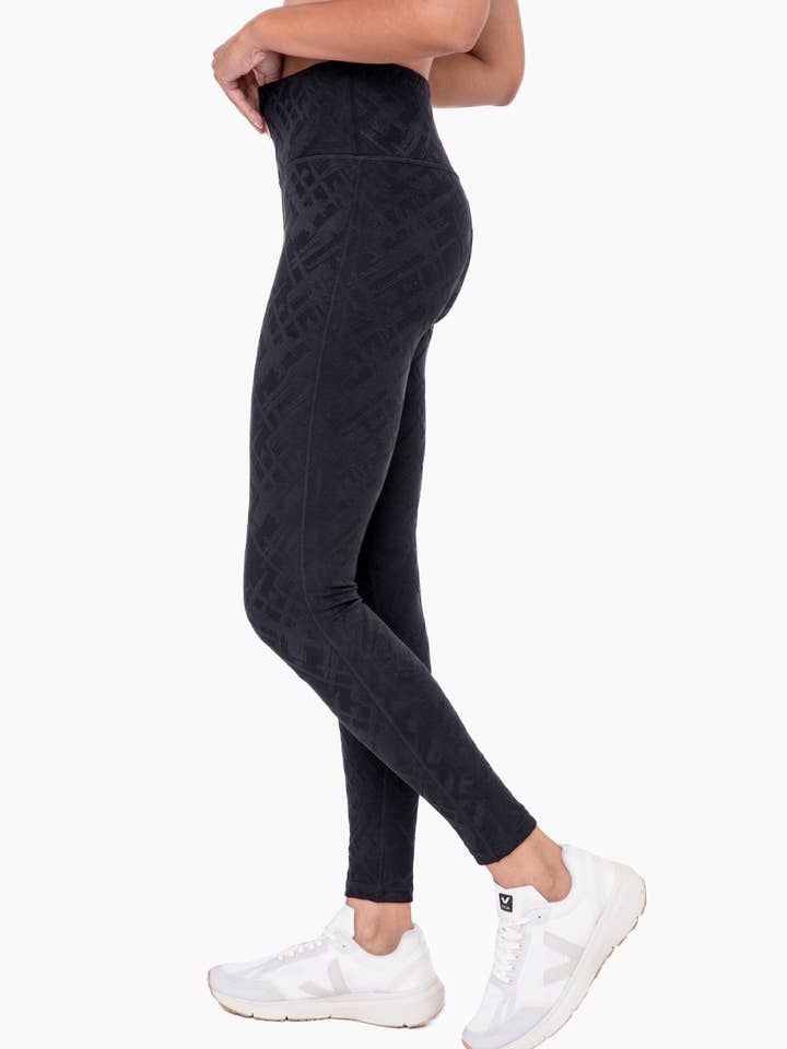Mono B - Wholesale Athletic/Lounge Leggings - Women's - BRONZE - TACTEL® Crosshatch High-Waist Leggings
