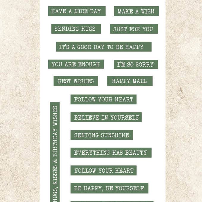 Ecstasy Crafts Distributing - Wholesale Decoratieve stempel - JMA Clear Stamp Sentiments & Wishes Essentials 105x210x3mm 20 stuks nr.3404