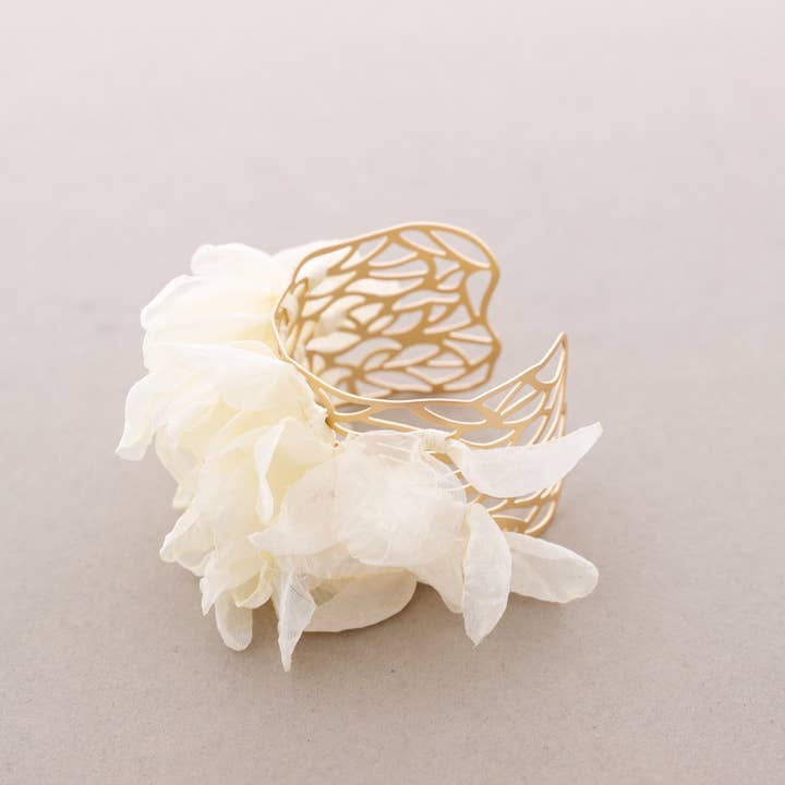 Sonata – wholesale Vävt/flätat armband – Justerbart armband med tygblommor7