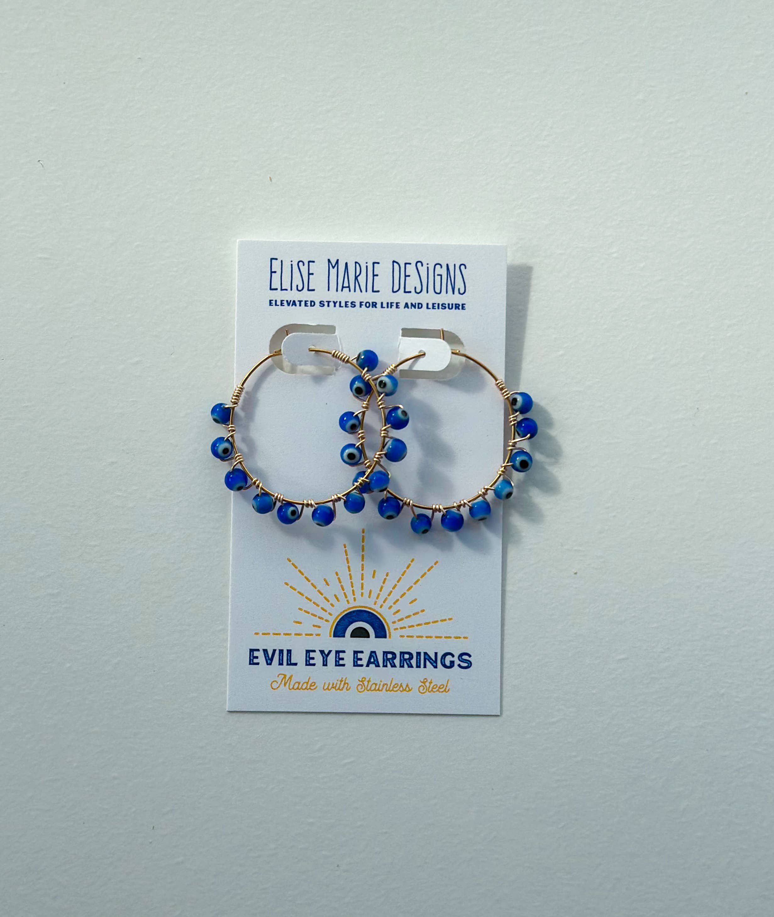 Elise Marie DeSigns - Wholesale Hoop Earrings - Wire Wrapped Evil Eye Hoops | Colorful Protection Jewelry1