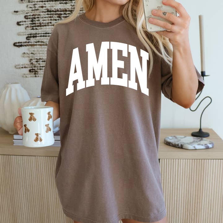 Faith & Life Christian Brands - Wholesale Screen Printed T-Shirt - Women's - Amen Christian Cute Graphic T-Shirt10