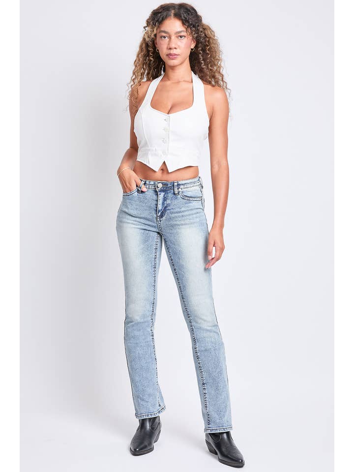 YMI - Wholesale Jeans - Women's - Mid Rise Clean Hem Premium Stitch Bootcut Jeans