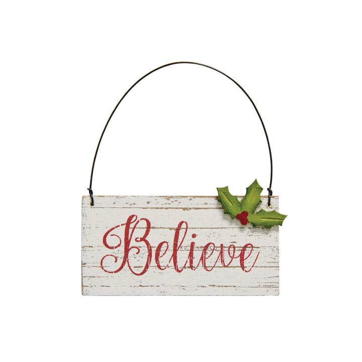 The Hearthside Collection - Wholesale Ornament Set - Holly Jolly Christmas Ornament, 3 Assorted ..Wood