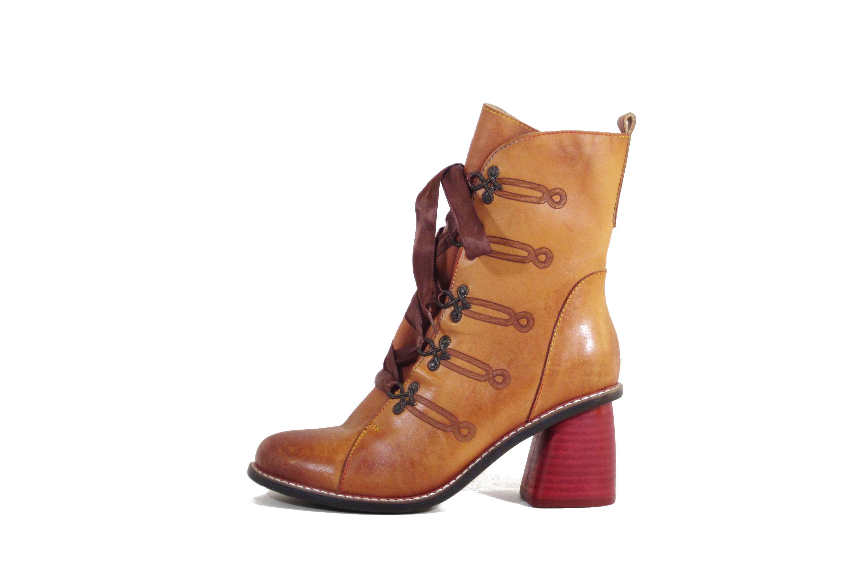 Chelsea Crew - Wholesale Booties - Women's - Geraldine Leather Western Holiday Laceup Booties4