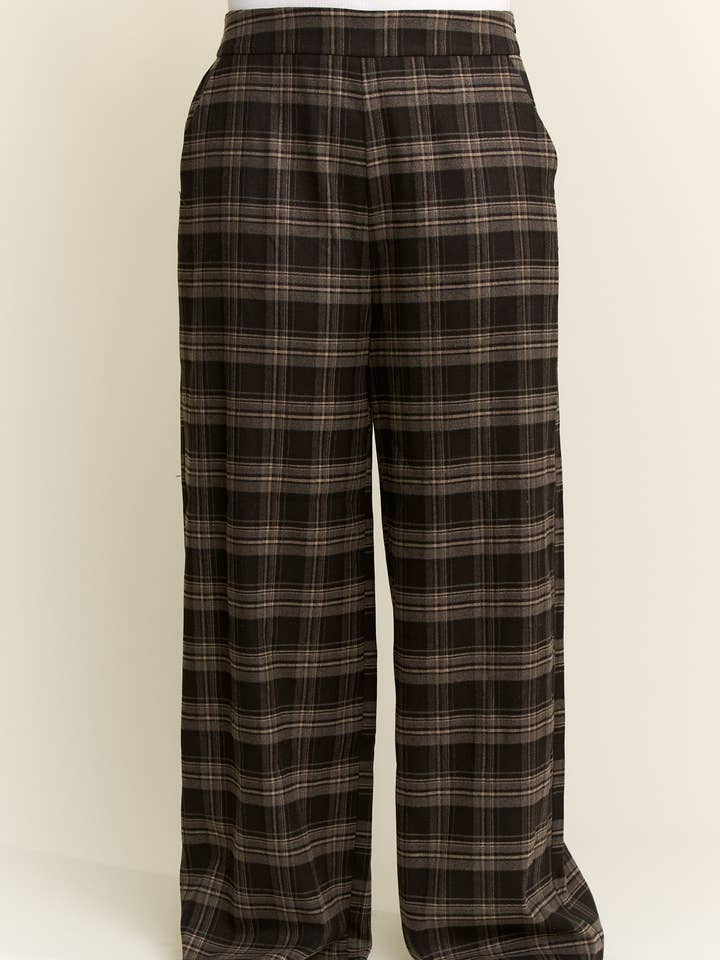 JADE BY JANE - Wholesale Pants - Women's - PLUS SIZE PLAID WIDE LEG SOFT DRESS PANTS2