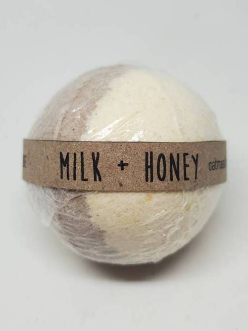 Milk and Honey Bath Bomb | Organic Natural | Oatmeal Moisturizing for wholesale by Wonderfully Made .love
