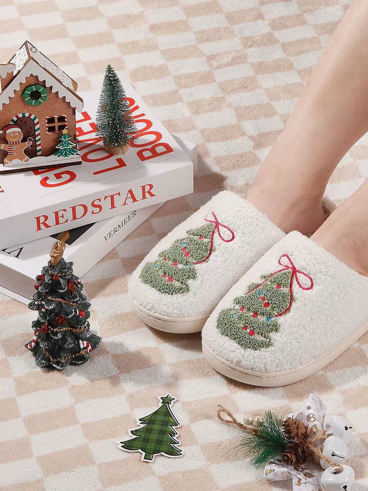 Christmas Tree Pattern Cozy Home Slippers for wholesale by Comely Fashion