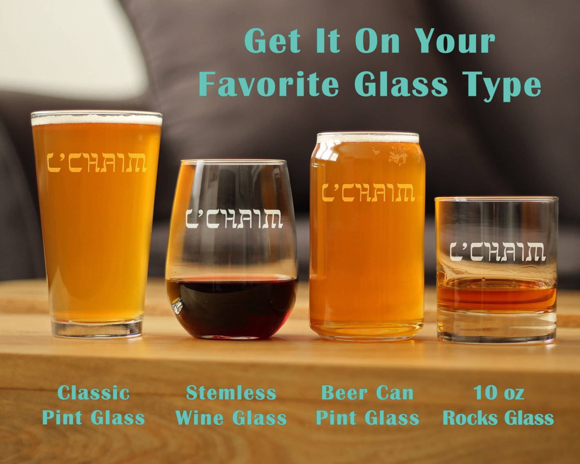 bevvee - Wholesale Cocktail/Liquor Glass - Cheers Hebrew L'Chaim Whiskey Rocks Glass - Jewish Gifts5