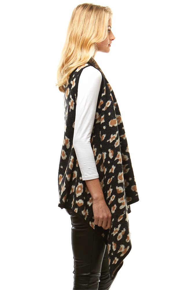 Hana - Vente Veste sans manches – femme - Gilet imprimé à motif léopard5