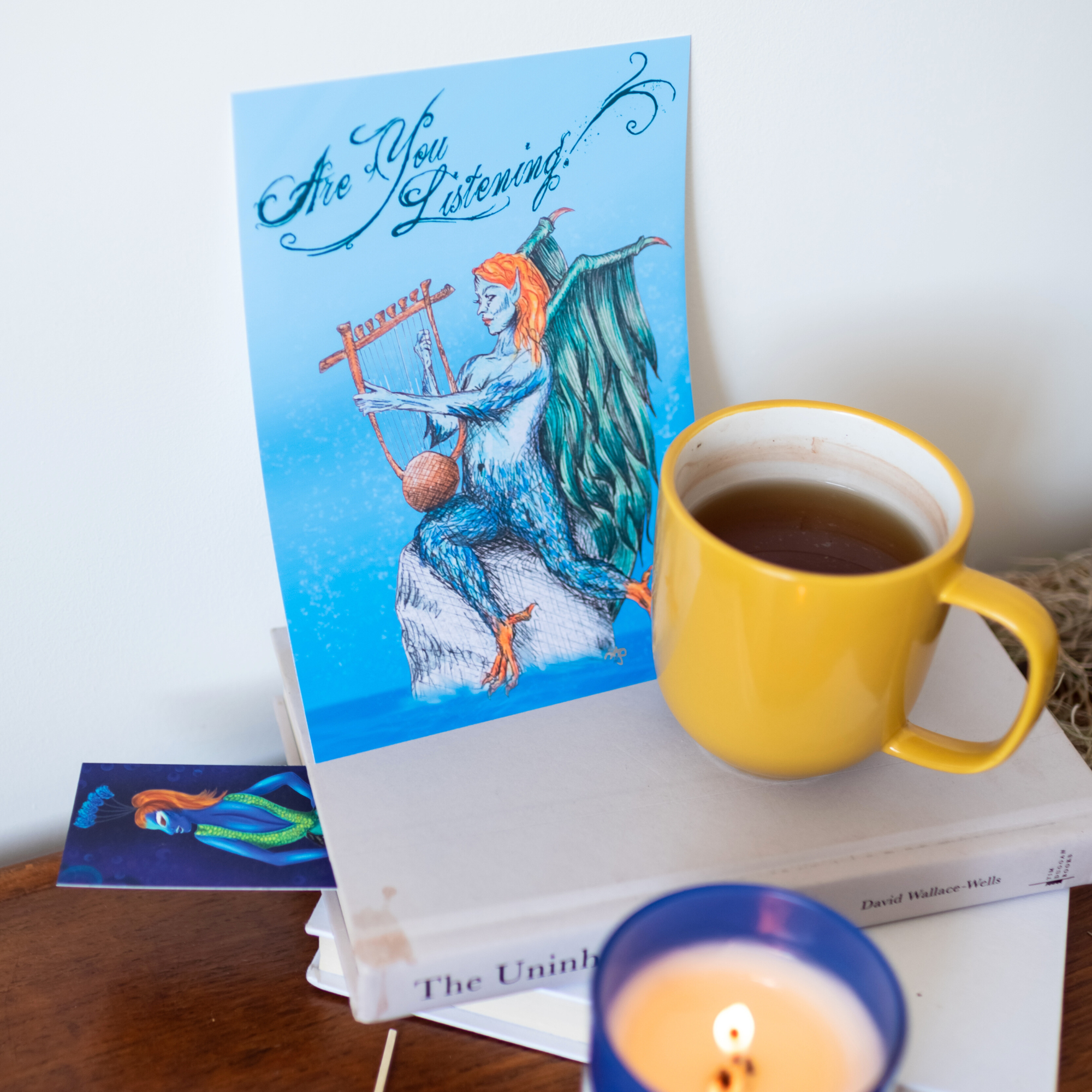 Hannah Kate Makes - Wholesale Art Print - Are You Listening? Art Print - Siren Harpy Greek Mythology13