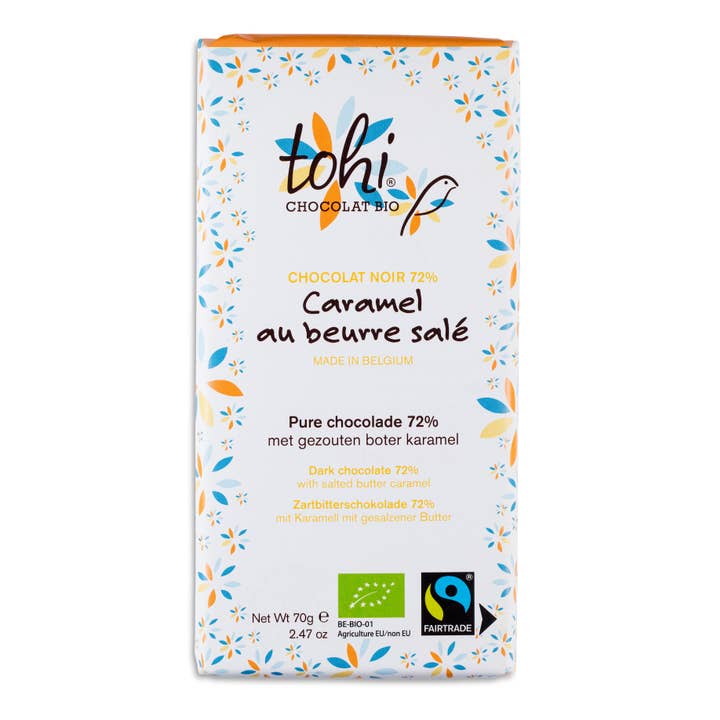 Tohi - Wholesale Chocolate Bar - Chocolate Bar 70g - Dark 72% Salted Butter Caramel