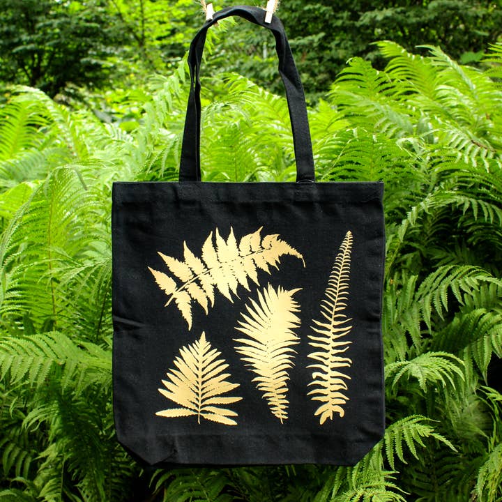 Gold Fern Tote Bag for wholesale by Ren Butler Design