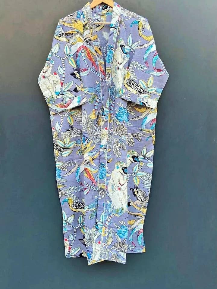 bhavnas boutique - Wholesale Kimono - Women's - Monkey Print Women Kimono, Free Size Dressing Gown