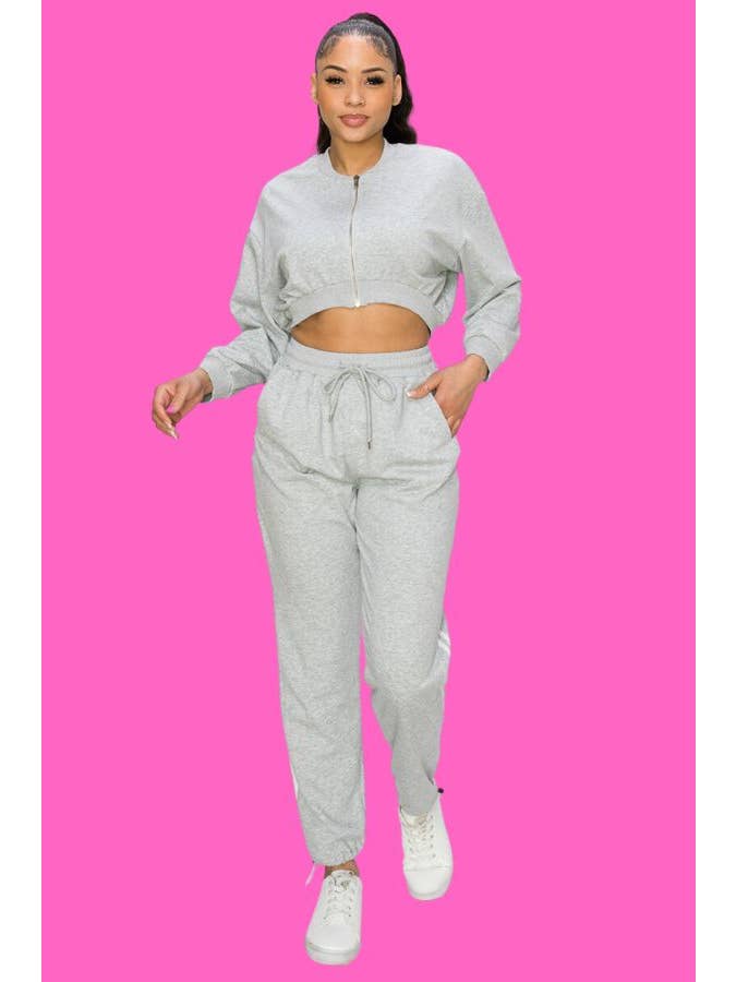 Shop Michella – wholesale Mjukisset – Dam – FRANSK FROTTÉ JOGGER SVETTBYXOR SET