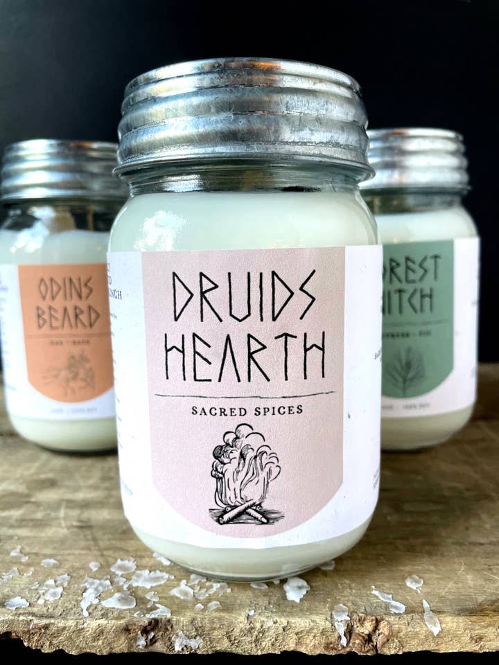 Soy Candle ~ Druids Hearth for wholesale by The WOOshop