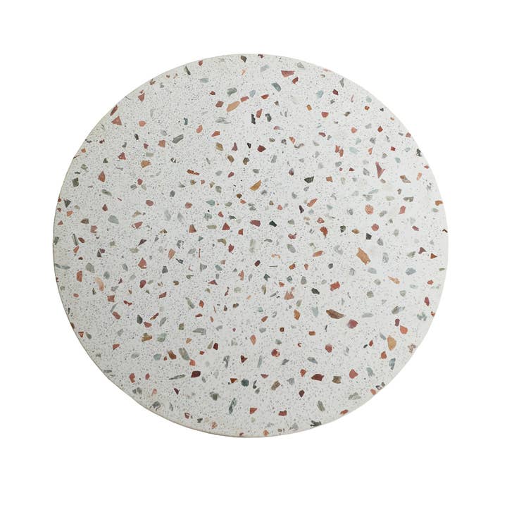 Kodu - Wholesale Side Table - Lautrec dining table, in white terrazzo and mango wood4