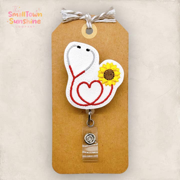 Zonnebloem Stethoscoop Badgehouder voor wholesale door The SmallTownSunshine Company
