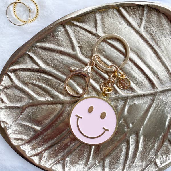 STATIONERY & GIFT – wholesale Keychain – Women's – Sleutelhanger smiley | Roze 1