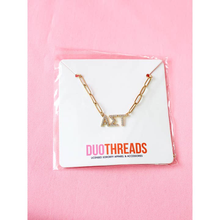 Duo Threads - Wholesale Pendant/Charm Necklace - Rhinestone Sorority Necklace7