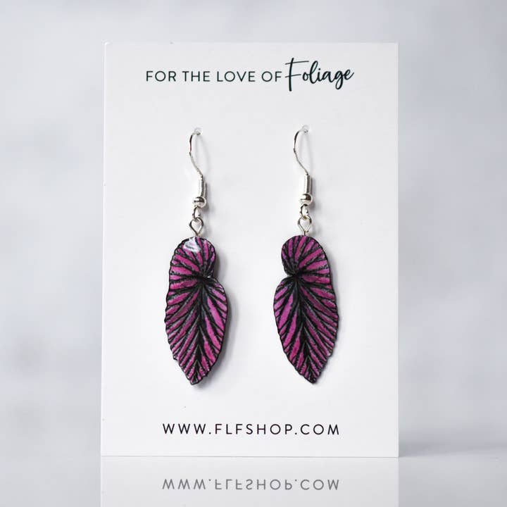 For the Love of Foliage - Wholesale Dangle Earrings - Begonia Brevirimosa Plant Earrings | Leaf Earrings0