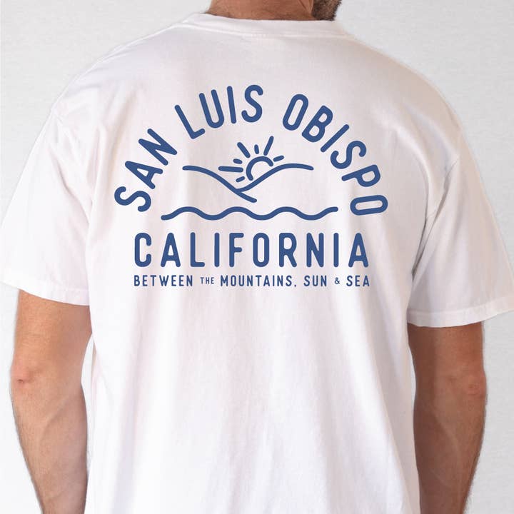 AnglinMade - Wholesale Screen Printed T-Shirt - Men's - SLO Sun & Sea: Men's Shirt2