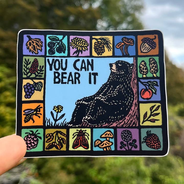 Autocollant Vous Pouvez le Supporter | ours noir en vinyle mat pour la vente par stickiemi