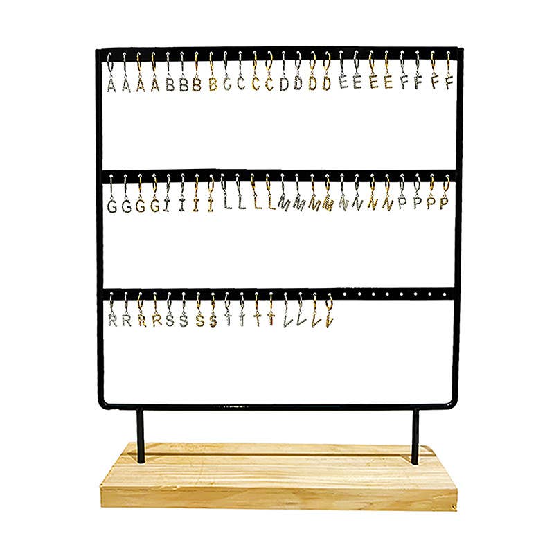 AMORINO SRL - Wholesale Jewelry Set - SET OF 32 PAIRS INITIAL EARRINGS WITH DISPLAY - 202310290